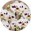 white with purple dots